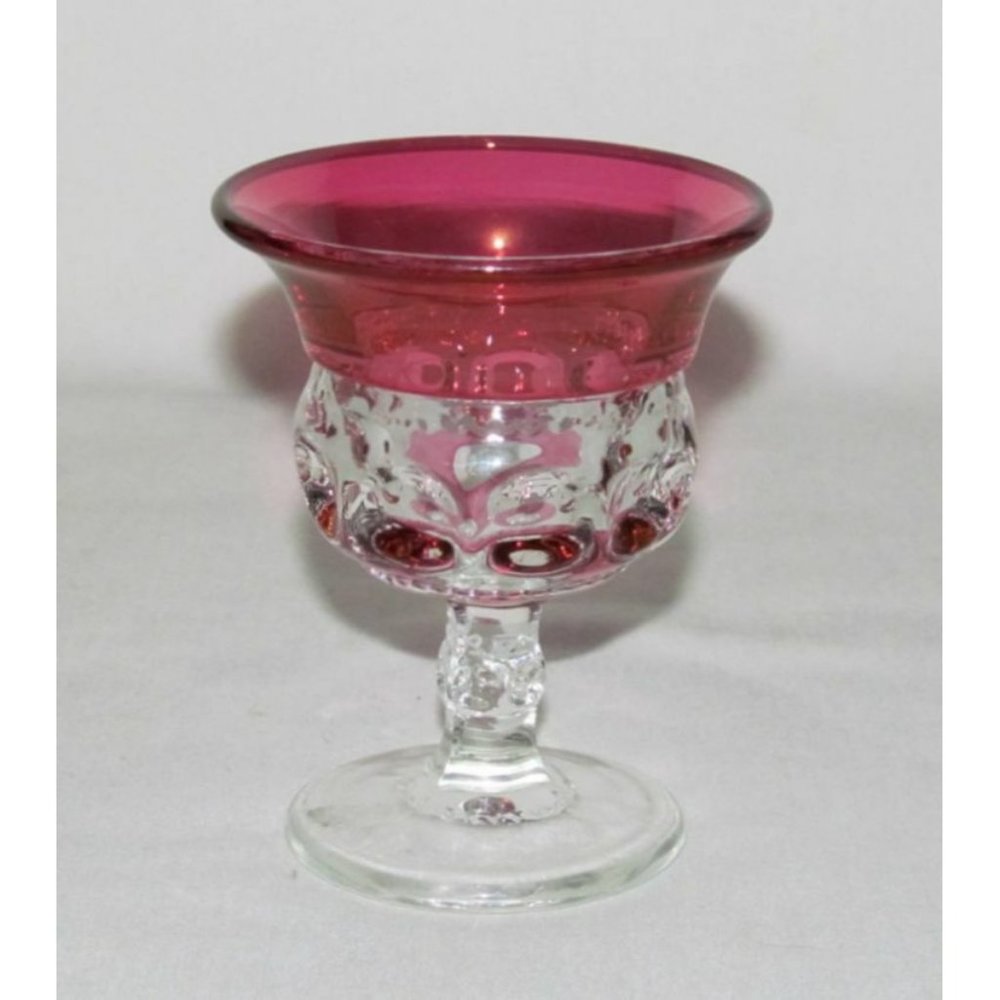 U.S. Glass KINGS CROWN Ruby Stained Low Flared Cocktail Goblet (Double Flashed)